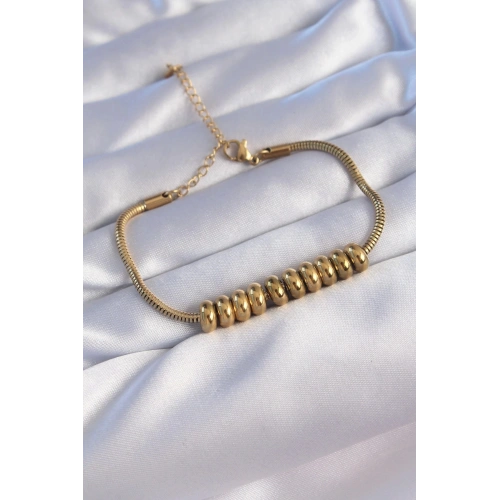 Durukar® 316L Çelik Gold Renk Oval Figürlü Bileklik