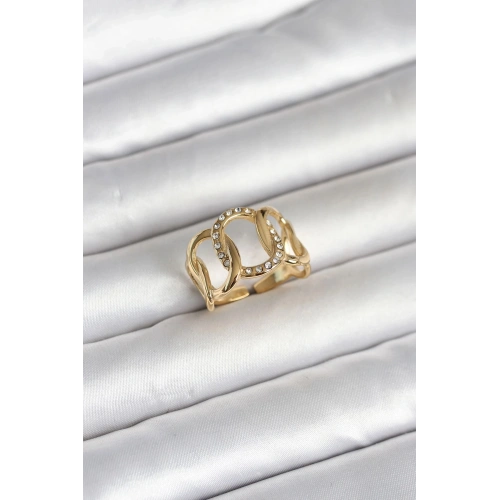 Durukar® 316L Çelik Gold Renk Samanyolu Model Kadın Yüzük