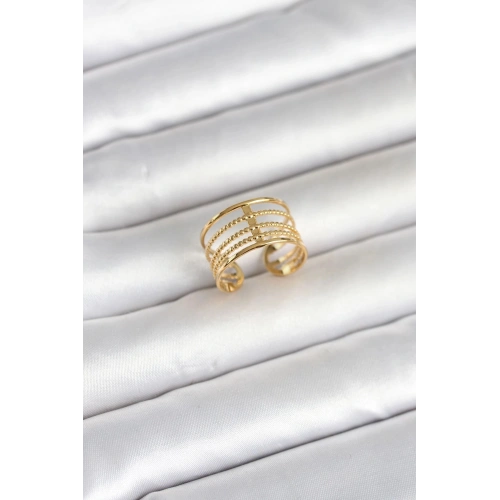 Durukar® 316L Çelik Gold Renk Vintage Model Kadın Yüzük