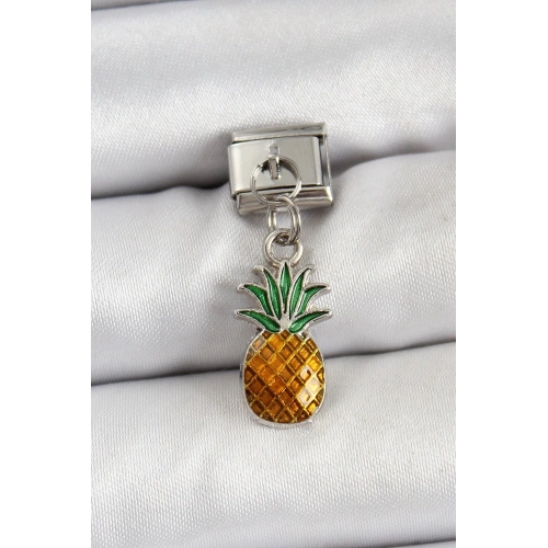Durukar® 316L Çelik Sallantılı Ananas Model Gümüş Renk Nomination Charm