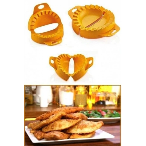 Durukar® 3lü Çiğ börek kurabiye Hamur İşi Ravioli Kesme Kalıbı Aparatı