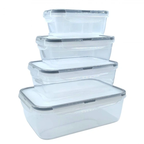 Durukar® 4lü İç İçe Sızdırmaz Contalı Kilitli Kapaklı Plastik Erzak Saklama Kapları LC315