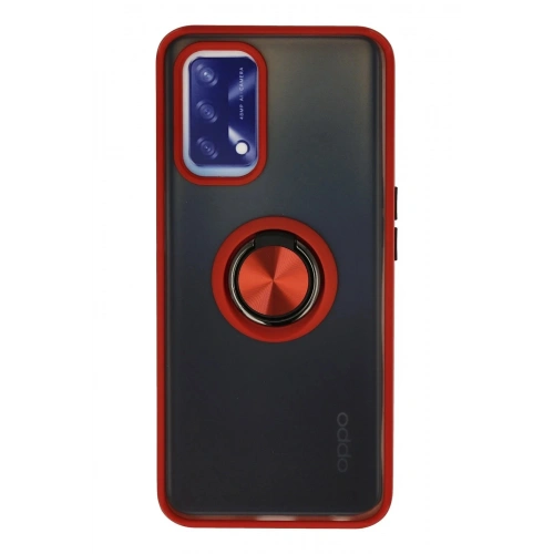 Durukar®   A74 4G Kılıf Montreal Yüzüklü Silikon Kapak - Kırmızı