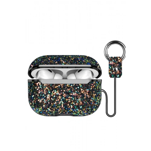Durukar®  Airpods Pro 2 (2.nesil) Bright Simli Airpods Kapak - Siyah