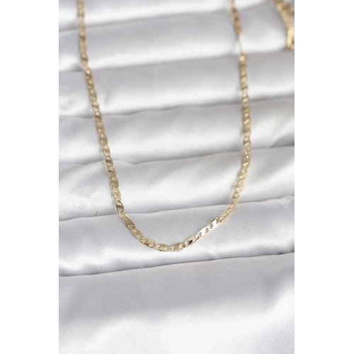 Durukar® CM 14K Gold Renk Yassı Zincir Model 60 cm Kadın Kolye