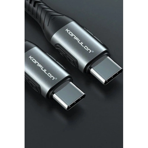 Durukar®  DC43 Type-C to Type-C 1M Örgü 60W Hızlı Şarj Kablo - Yeşil