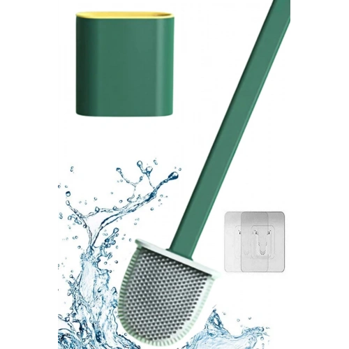 Durukar® Wall-Mountable Covered Hanging Toilet Brush Set with Soft Silicone Head