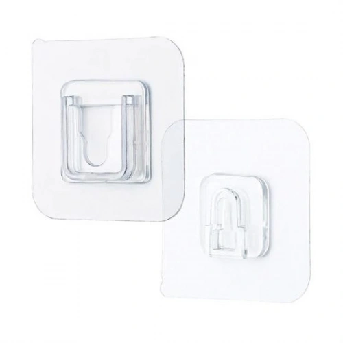 Durukar® Eşya Sabitleme Askısı 10 Çift Şeffaf Çift Taraflı Yapışkanlı Geçmeli Klips