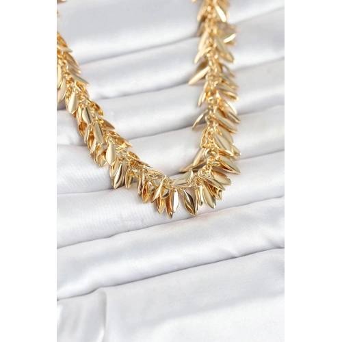 Durukar® Gold Renk Pirinç Saçaklı Kadın Kadın Kolye