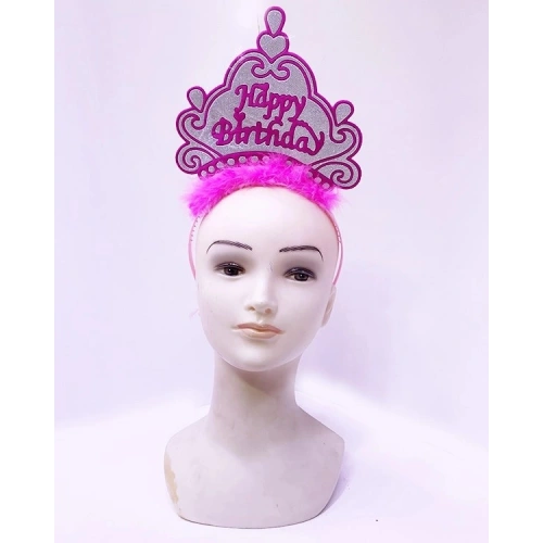 Durukar® Happy Birthday Neon Pembe Renk Doğum Günü Tacı 24x15 cm