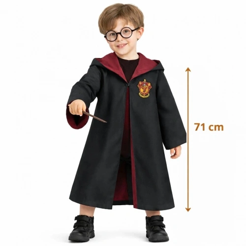 Durukar® Harry Potter Çocuk Bebek Kostüm Seti – Asa Gözlük Pelerin 71 cm (2-4 Yaş)