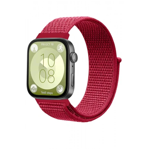 Durukar®  Huawei Fit 4 Hasırlı Cırtcırtlı Kordon - Kırmızı