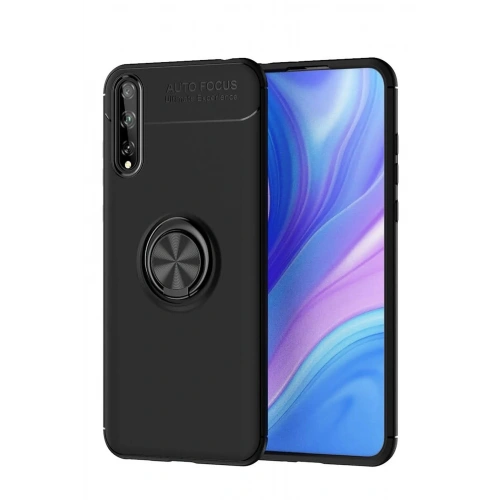 Durukar®  Huawei P Smart S Kılıf Range Yüzüklü Silikon - Siyah