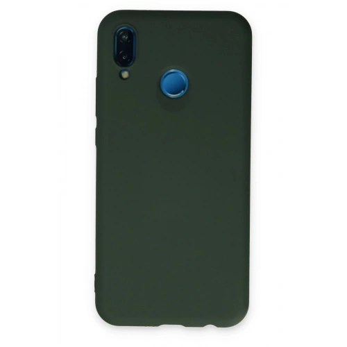 Durukar®  Huawei P20 Lite Kılıf Nano içi Kadife Silikon - Koyu Yeşil