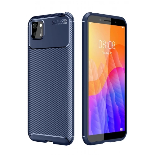 Durukar®  Huawei Y5P Kılıf Auto Focus Karbon Kapak - Lacivert