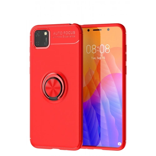 Durukar®  Huawei Y5P Kılıf Range Yüzüklü Silikon - Kırmızı