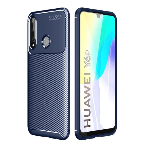 Durukar®  Huawei Y6P Kılıf Auto Focus Karbon Kapak - Lacivert