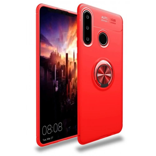 Durukar®  Huawei Y6P Kılıf Range Yüzüklü Silikon - Kırmızı