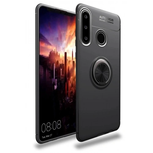 Durukar®  Huawei Y6P Kılıf Range Yüzüklü Silikon - Siyah