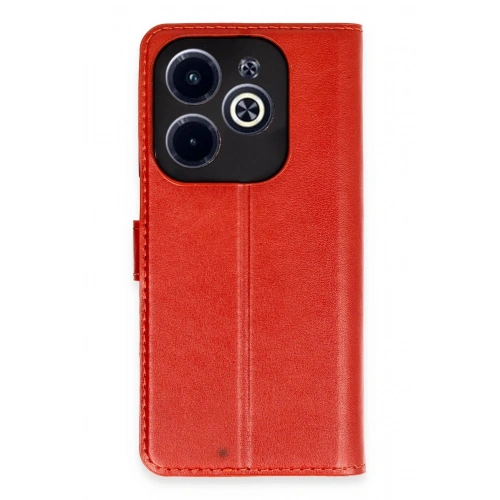 Durukar®  İnfinix Hot 40 Kılıf Trend S Plus Kapaklı Kılıf - Kırmızı