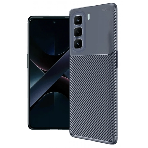 Durukar®  İnfinix Hot 50 4G Kılıf Auto Focus Karbon Kapak - Lacivert