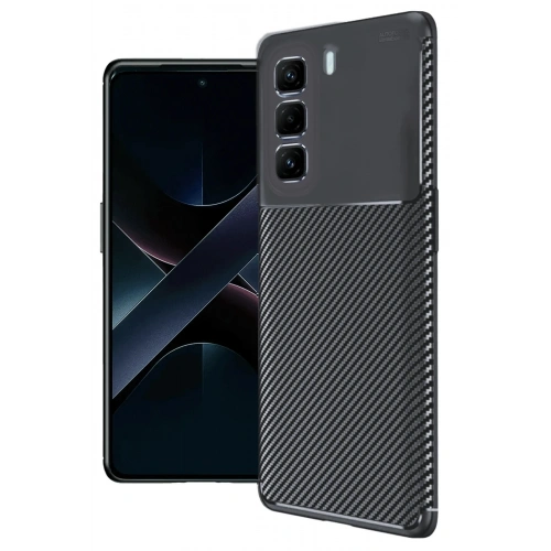 Durukar®  İnfinix Hot 50 4G Kılıf Auto Focus Karbon Kapak - Siyah