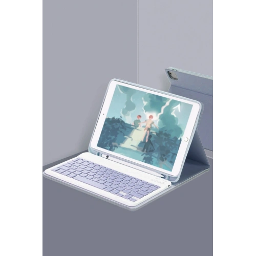 Durukar®  iPad 10.2 (9.nesil) Kılıf KC01 Smart Klavyeli Tablet Kılıfı - Lacivert