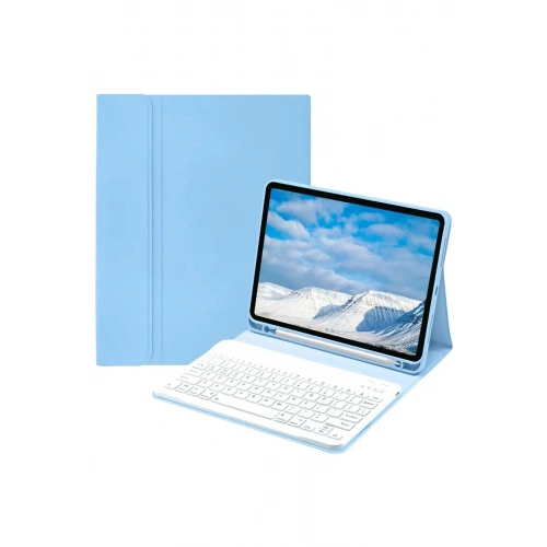 Durukar®  iPad Pro 11 (2022) Kılıf KC01 Smart Klavyeli Tablet Kılıfı - Açık Mavi