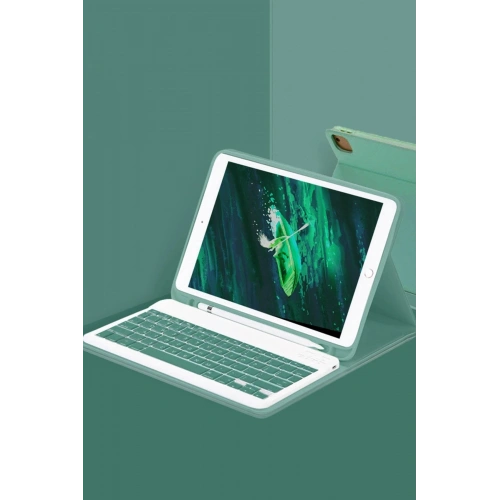 Durukar®  iPad Pro 11 (2022) Kılıf KC01 Smart Klavyeli Tablet Kılıfı - Koyu Yeşil