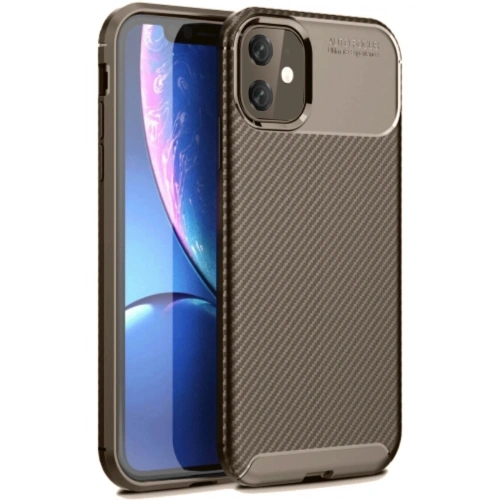 Durukar®  iPhone 11 Kılıf Auto Focus Karbon Kapak - Kahverengi