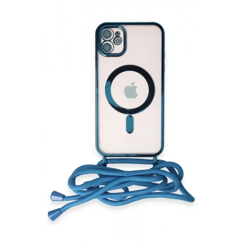 Durukar®  iPhone 11 Kılıf Divo Lazer Askılı Magsafe Kapak - Sierra Blue