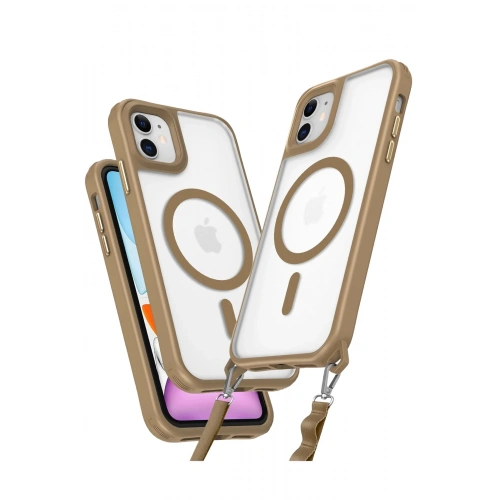 Durukar®  iPhone 11 Kılıf Enka Magsafe Silikon Kılıf - Desert