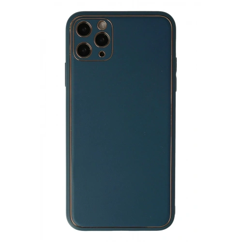 Durukar®  iPhone 11 Pro Kılıf Coco Deri Silikon Kapak - Mavi