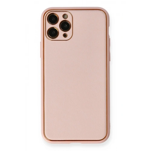 Durukar®  iPhone 11 Pro Kılıf Coco Deri Silikon Kapak - Pembe