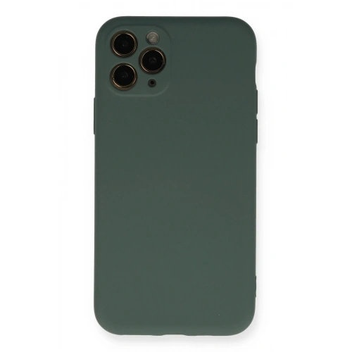 Durukar®  iPhone 11 Pro Kılıf Nano içi Kadife Silikon - Koyu Yeşil