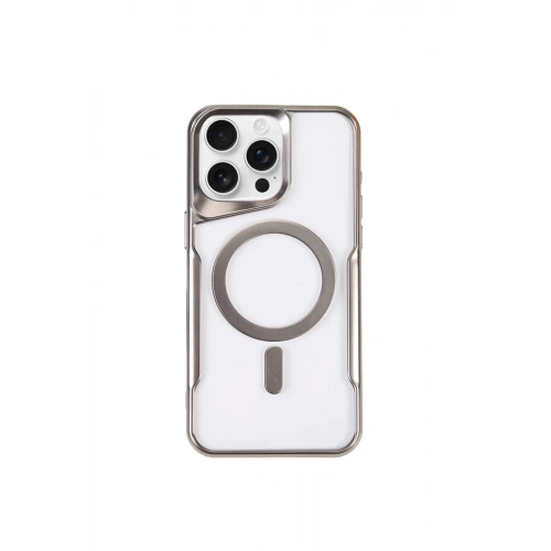 Durukar®  iPhone 11 Pro Max Kılıf Boyi Magsafe Silikon Kapak - Gümüş