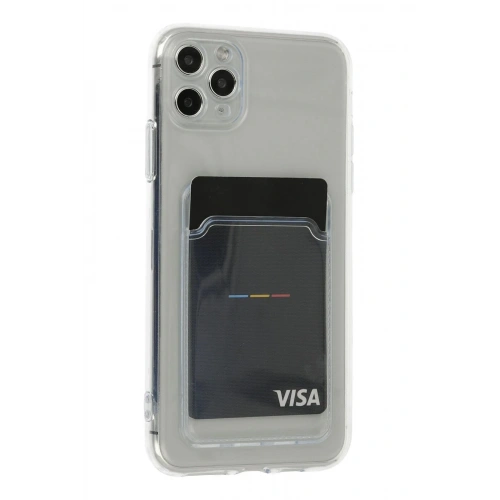 Durukar®  iPhone 11 Pro Max Kılıf Kart Şeffaf Silikon - Şeffaf