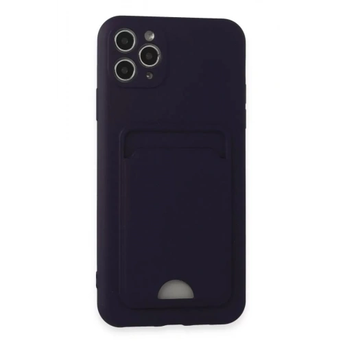 Durukar®   iPhone 11 Pro Max Kılıf Kelvin Kartvizitli Silikon - Derin Mor