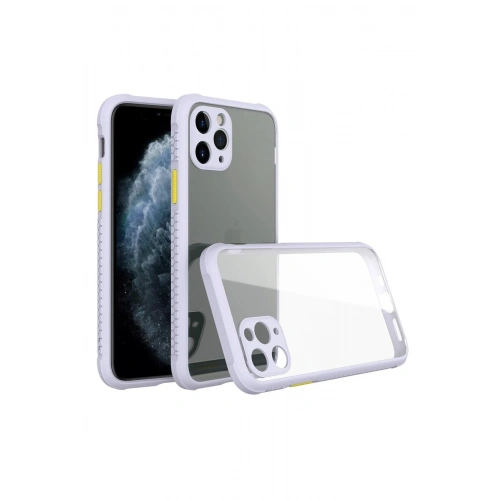 Durukar®  iPhone 11 Pro Max Kılıf Miami Şeffaf Silikon - Lila