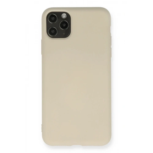 Durukar®  iPhone 11 Pro Max Kılıf Nano içi Kadife Silikon - Bej