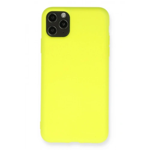 Durukar®  iPhone 11 Pro Max Kılıf Nano içi Kadife Silikon - Sarı