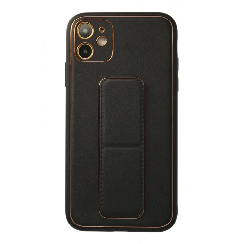 Durukar®  iPhone 12 Kılıf Coco Deri Standlı Kapak - Siyah