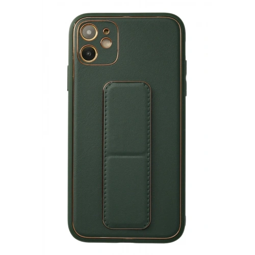 Durukar®  iPhone 12 Kılıf Coco Deri Standlı Kapak - Yeşil