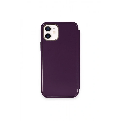 Durukar®  iPhone 12 Kılıf Dolpin Kapaklı - Derin Mor