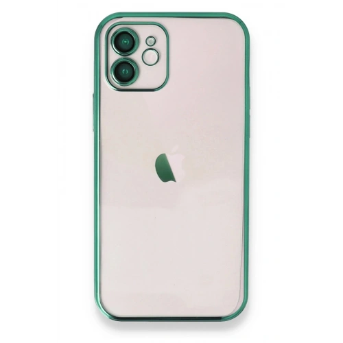 Durukar®  iPhone 12 Kılıf  Lensli Silikon - Yeşil