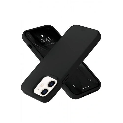 Durukar®  iPhone 12 Kılıf Nano içi Kadife Silikon- Siyah