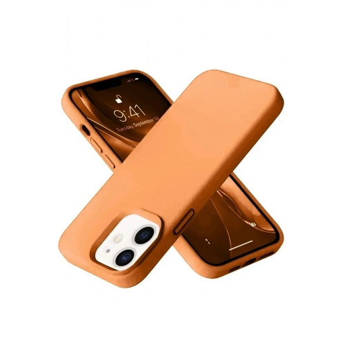 Durukar®  iPhone 12 Kılıf Nano içi Kadife Silikon - Turuncu