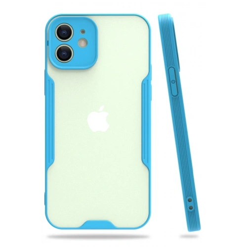 Durukar®  iPhone 12 Kılıf Platin Silikon - Mavi