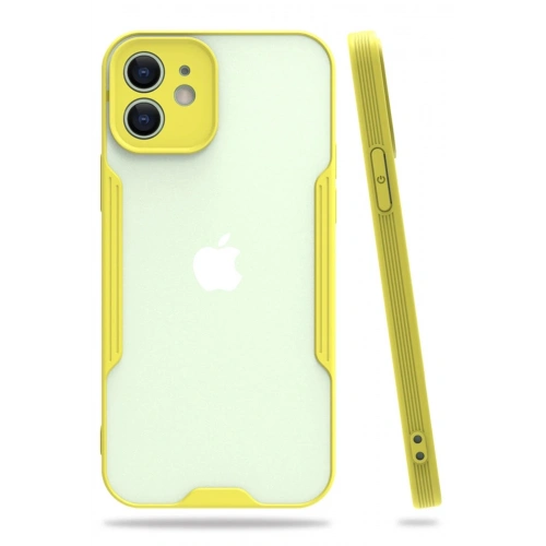 Durukar®  iPhone 12 Kılıf Platin Silikon - Sarı