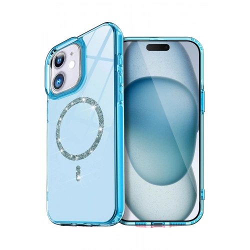 Durukar®   iPhone 12 Live Diamond Magsafe Kapak - Mavi